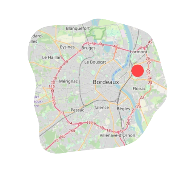 Carte de Cenon et de la périphérie