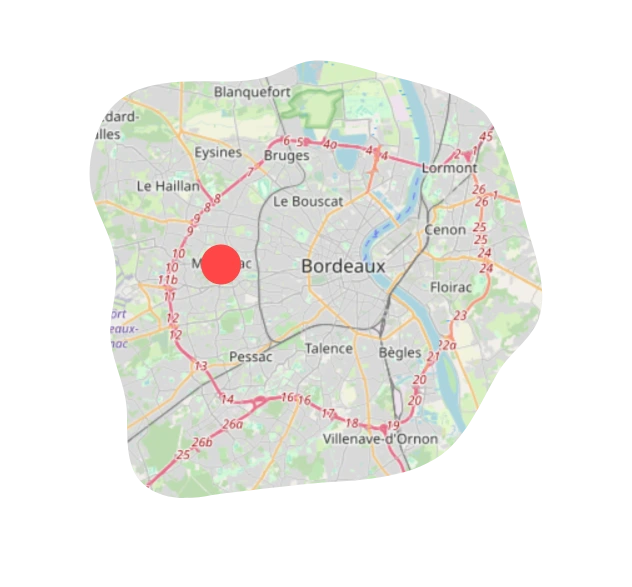 Carte de Mérignac et de la périphérie